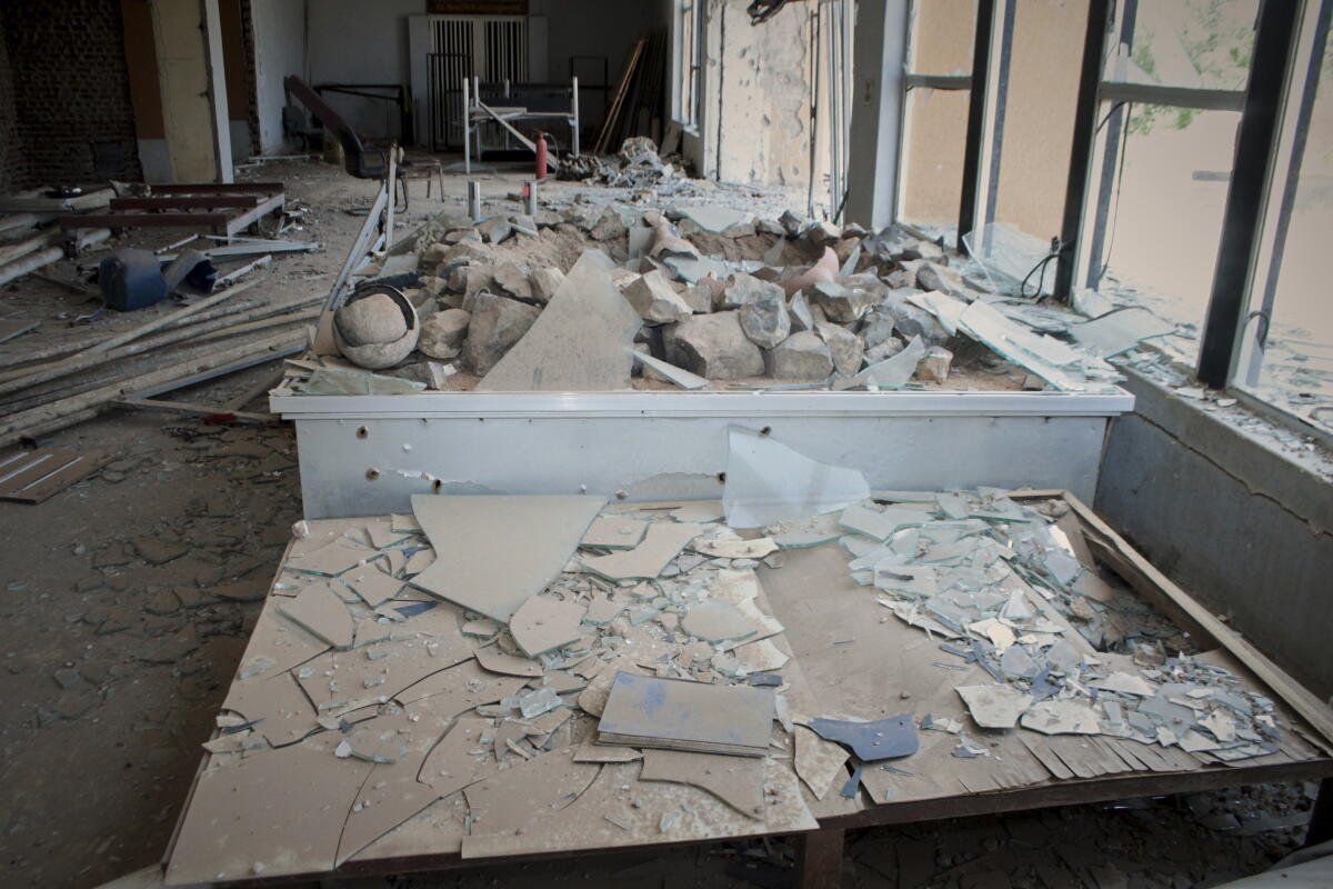 Se descubrió que se habían destruido antigüedades y se habían robado colecciones en el Museo Nacional de Sudán.