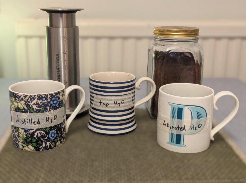 Configuración de la prueba de sabor del café