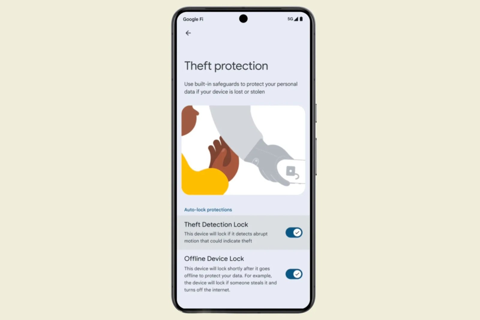 Protección antirrobo para smartphones Android.