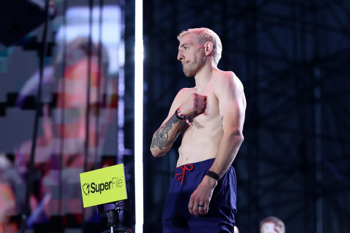 13 de junio de 2026; Washington, DC, Estados Unidos; Kyle Duckous en el pesaje de UFC Freedom 250 en The Ellipse. Crédito obligatorio: Amber Searls-Imagn Images