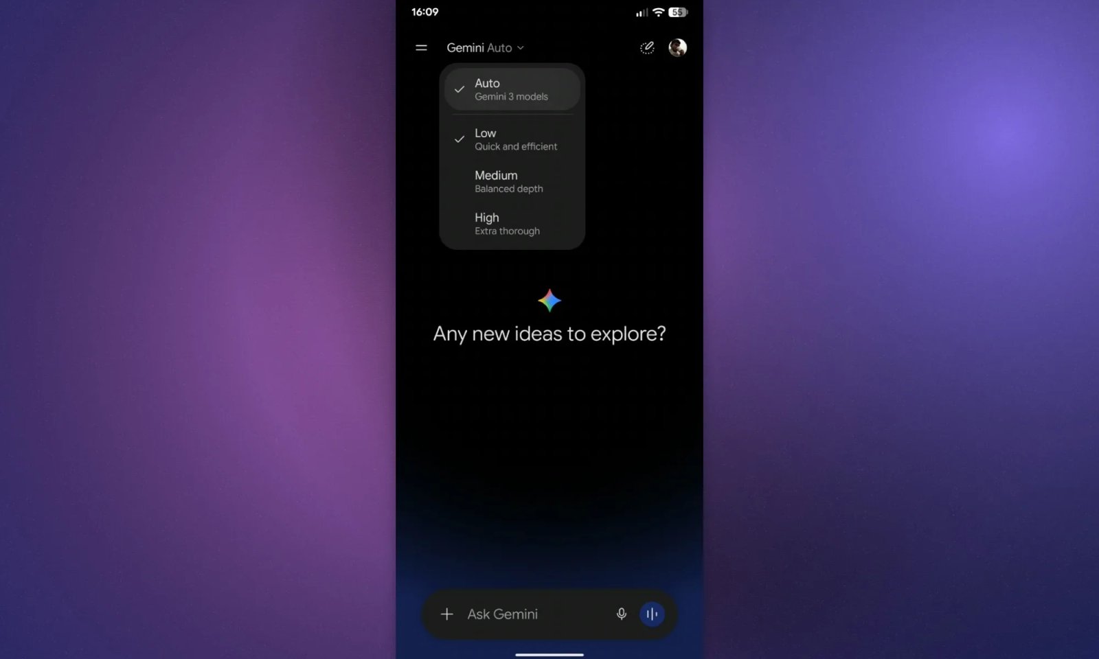 El nivel gratuito de Google Gemini pierde la selección de modelos