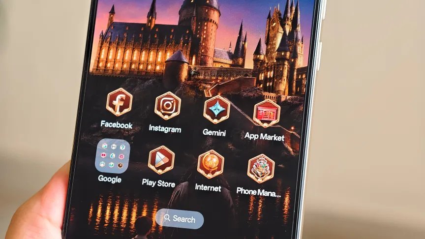 Icono de interfaz de usuario en Realme 16 Pro 5G Harry Potter Edition.