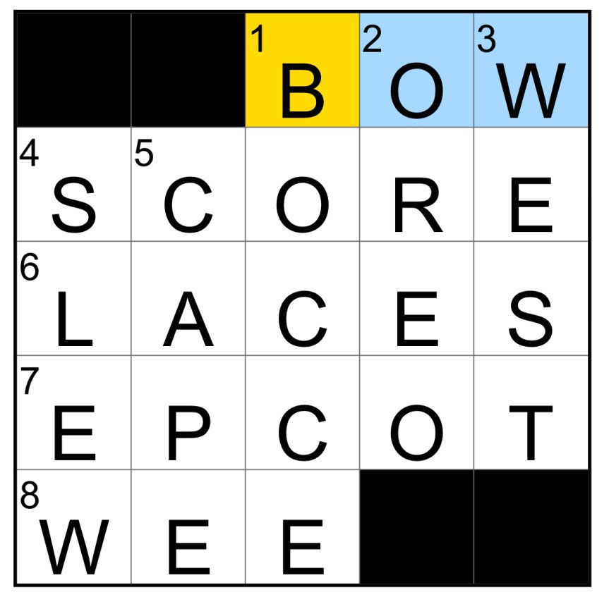Mini crucigrama del New York Times completado el 20 de octubre de 2026.